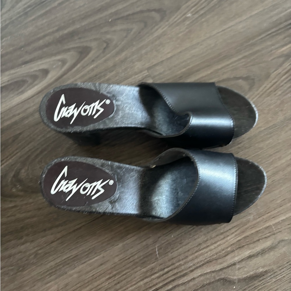 80s Black Slide Mules for Women — Classic Easy-On Style